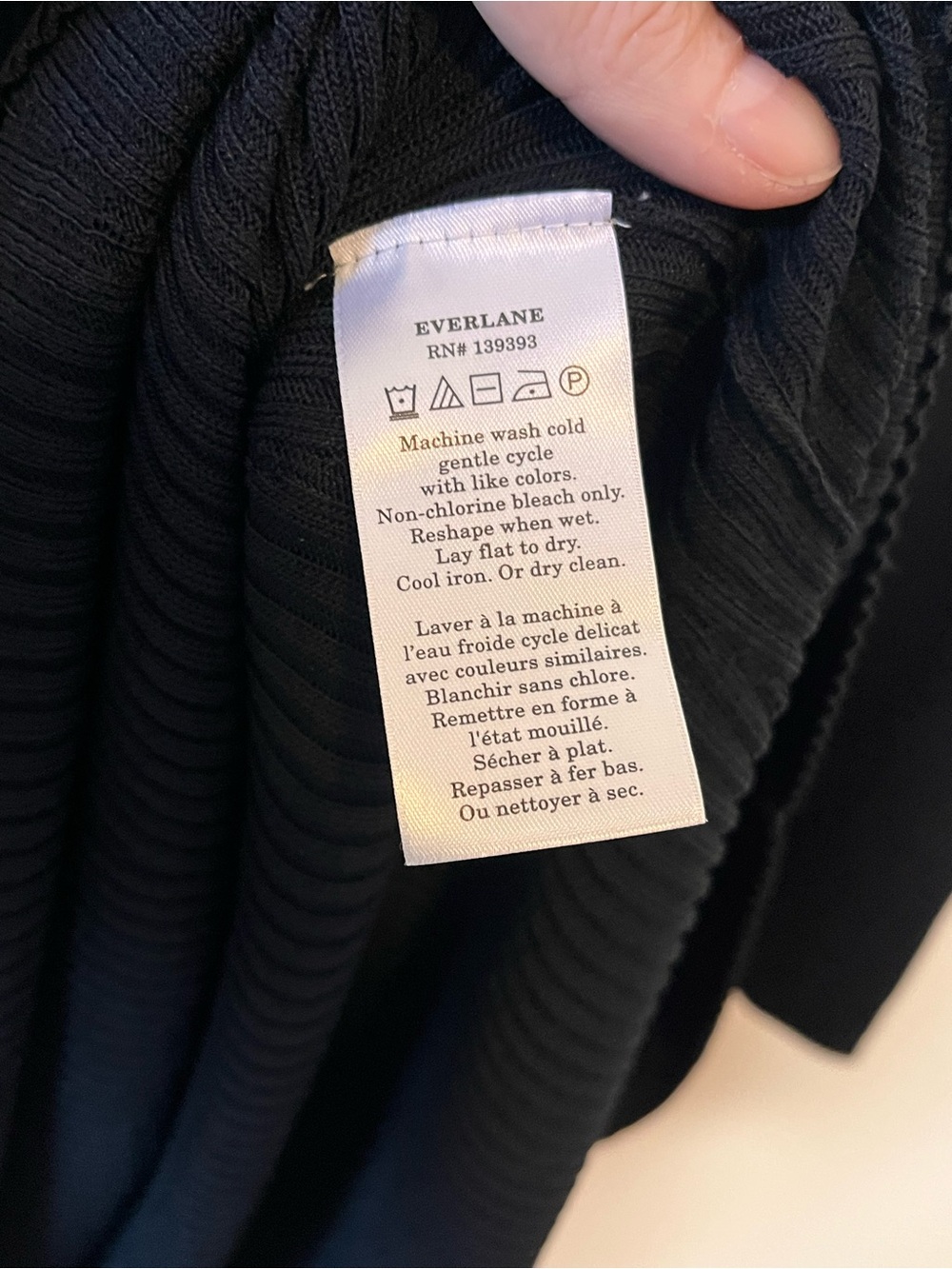 EVERLANE Black Ribbed Mock Neck Midi Sweater Dress Size Medium - Picture 7 of 8